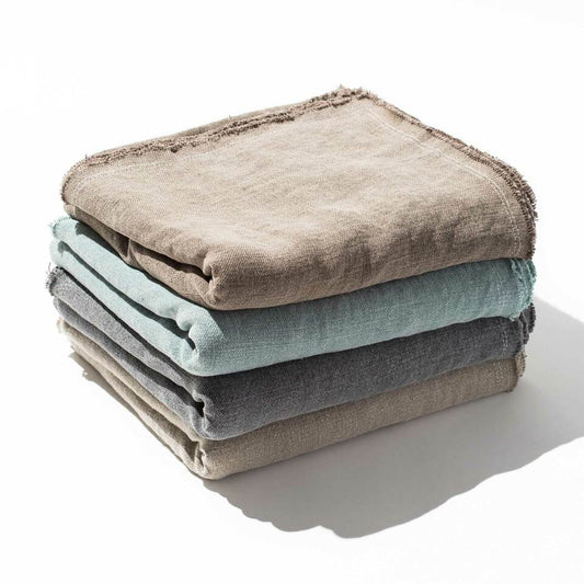 Maya Stonewashed Linen Throw Blanket