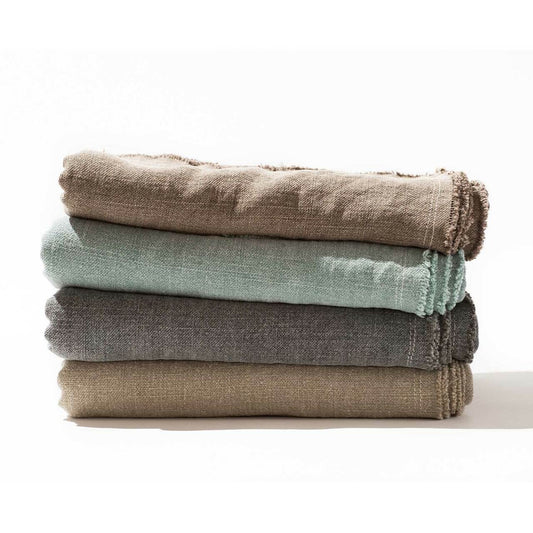 Maya Stonewashed Linen Throw Blanket